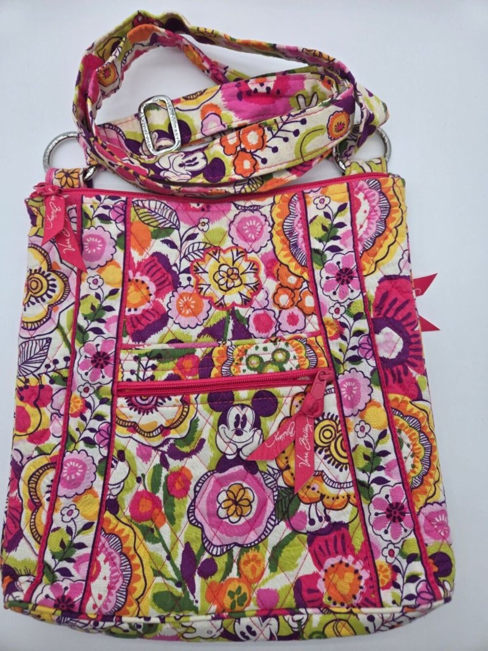 Vera Bradley Disney Parks Mickey Minnie Garden Party Hipster Crossbody EUC